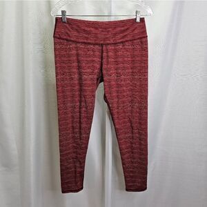 Aerie Chill Play Move Red Textured Leggings Size Large